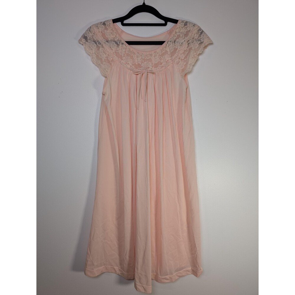 Vintage Gilead Pink Lace Nightgown Cottagecore Babydoll Sleep Dress Romantic S - Picture 2 of 7